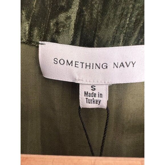 Something Navy Phoebe Velvet Emerald Shirt Dress Fringe S NWT Whimsigoth Vamp - Picture 3 of 11